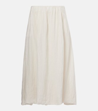 Rachelle linen midi skirt | Velvet
