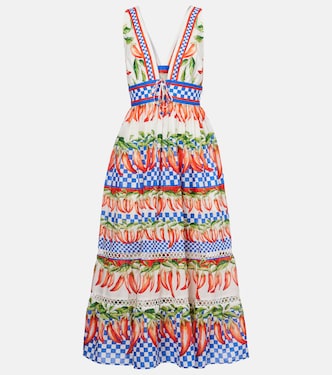 Bedrucktes Midikleid aus Baumwolle | Farm Rio