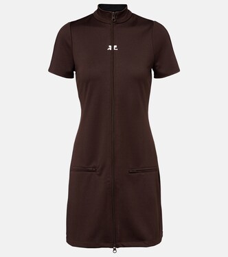 Interlock jersey zip-up minidress | Courrèges