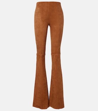 Pantalon flare Gégé à taille mi-haute en daim | Stouls