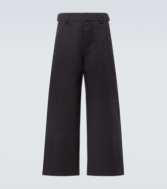 High-rise cotton twill wide-leg pants | Lemaire