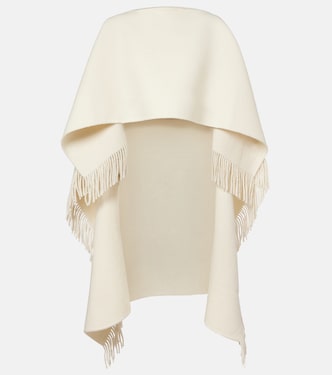 Fringed wool-blend poncho | Toteme
