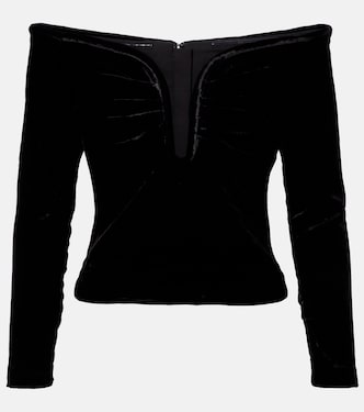Off-Shoulder-Top aus Samt | Roland Mouret