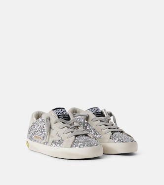 Super Star glitter suede-trimmed sneakers | Golden Goose Kids