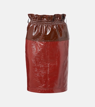 Coated cotton pencil skirt | Saint Laurent