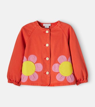 Floral-appliqué denim jacket | Stella McCartney Kids