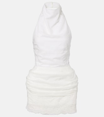 Embroidered silk, wool and cotton-blend minidress | Magda Butrym