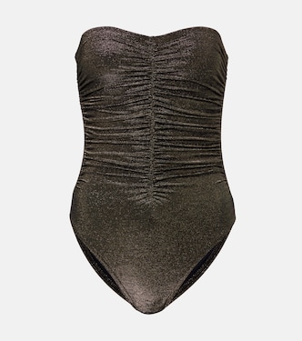 Helena ruched lamé swimsuit | Karla Colletto