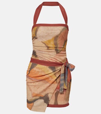 Abito corto in mesh con stampa | SIR