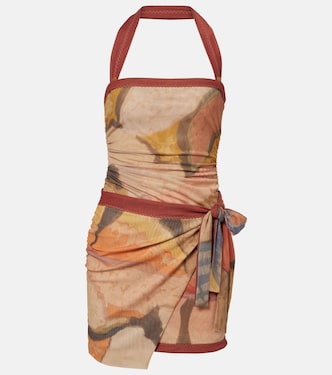 Bedrucktes Minikleid aus Mesh | SIR
