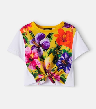 Floral cotton jersey T-shirt | Dolce&Gabbana Kids