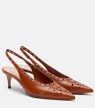 Perforated leather slingback pumps | Gianvito Rossi
