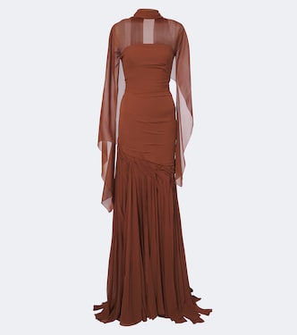 Draped georgette bustier gown | Marmar Halim