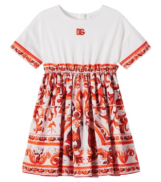 Printed cotton jersey dress | Dolce&Gabbana Kids