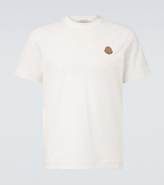 T-shirt in jersey di cotone con pelle | Moncler