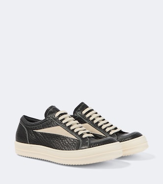 Vintage suede-trimmed leather sneakers | Rick Owens