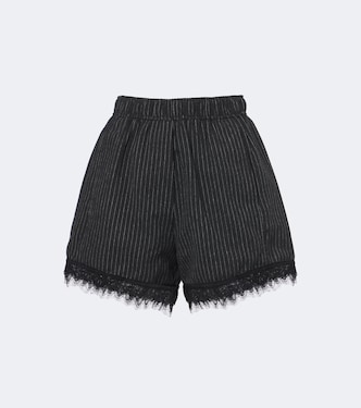 Shorts aus Flanell mit Spitze | Ganni