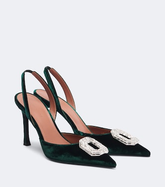 Camelia embellished velvet slingback pumps | Amina Muaddi