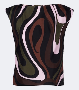Marmo silk twill top | Pucci