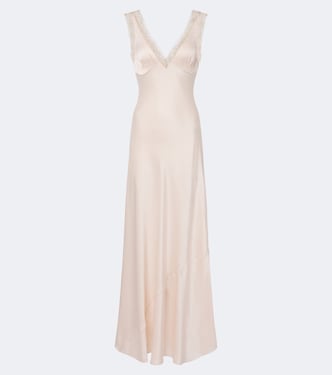 Maxikleid Blake aus Seidensatin mit Spitze | Posse