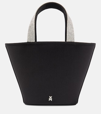 Sac seau Rih en satin à cristaux | Amina Muaddi
