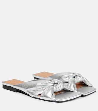 Metallic padded sandals | Ganni