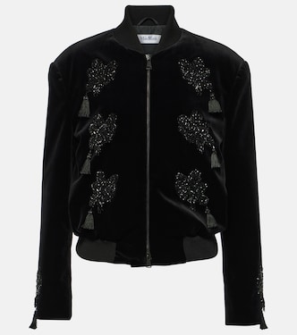 Musette embroidered velvet bomber jacket | Max Mara