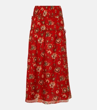 Reyes printed cotton and silk maxi skirt | SIR