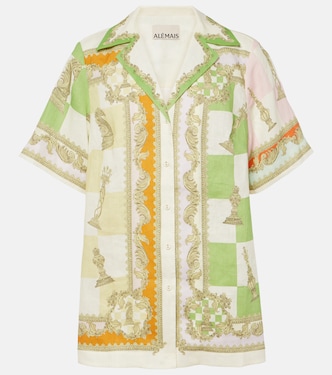 Checkmate printed linen shirt | Alémais