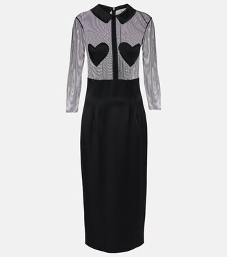 Robe midi en satin et résille | Blumarine