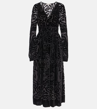 Elora velvet and mesh midi dress | Ulla Johnson