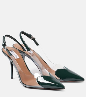 Le Cœur 90 patent leather and PU slingback pumps | Alaïa