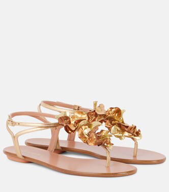 Appliqué metallic leather sandals | Aquazzura