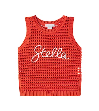 Open-knit cotton sweater vest | Stella McCartney Kids