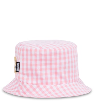 Teddy Bear embroidered checked bucket hat | Moschino Kids