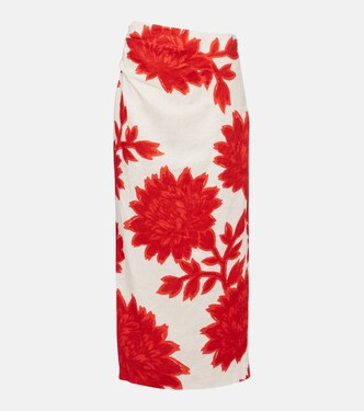 Floral linen midi skirt | SIR