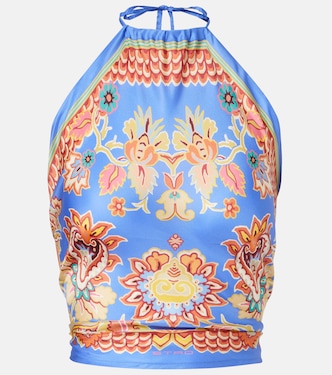 Halterneck printed silk top | Etro