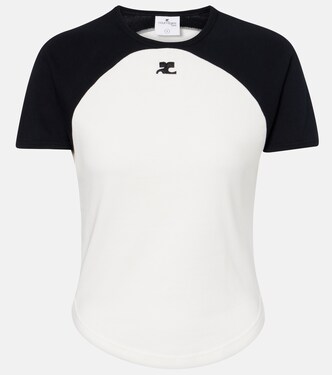 Circle Contrast cotton jersey T-shirt | Courrèges
