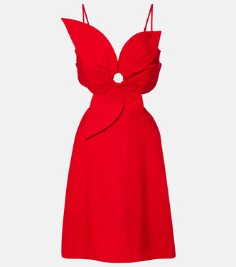 Red Flower linen-blend minidress | Farm Rio