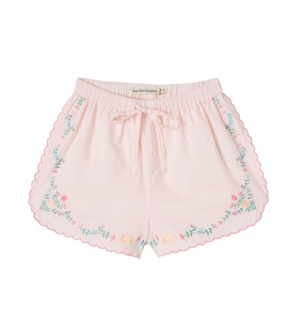 Orchid floral embroidered cotton shorts | The New Society