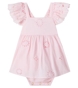 Baby embroidered cotton playsuit | Louise Misha