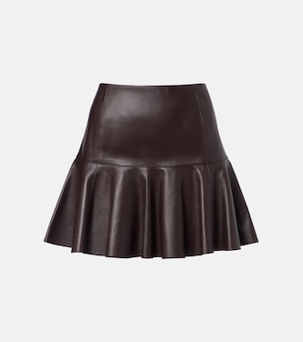 Pleated leather miniskirt | Alaïa