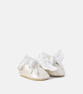 Baby Nienelien bow-detail leather booties | Donsje