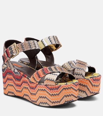 Julia Zigzag lamé platform sandals | Missoni
