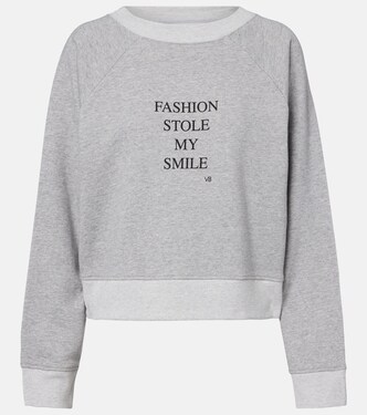 Felpa in jersey di misto cotone con stampa | Victoria Beckham