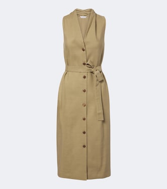 Midikleid aus Leinen und Seide | Max Mara
