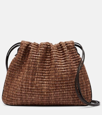 Mellow Small raffia-effect crossbody bag | Brunello Cucinelli