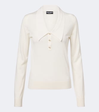 Embellished cashmere-blend polo sweater | Dolce&Gabbana