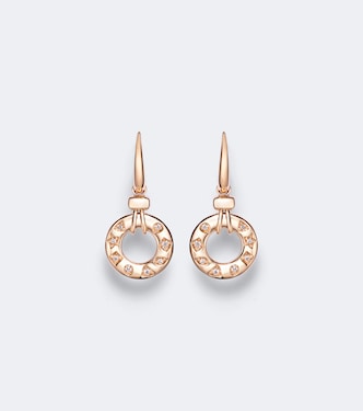 Iconica 18kt rose gold hoop earrings with diamonds | Pomellato