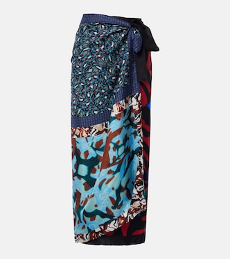 Scarfy printed silk wrap skirt | Dries Van Noten